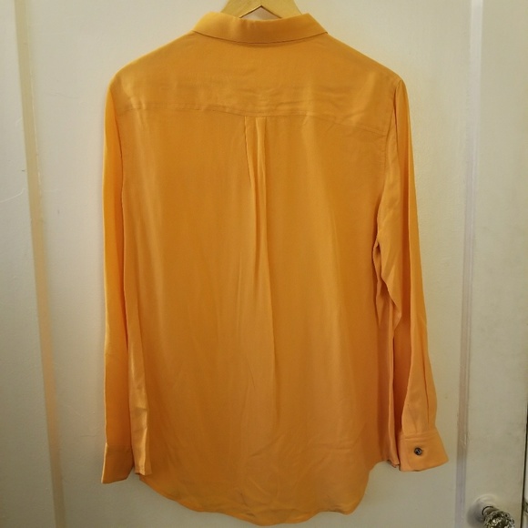 Two by Vince Camuto Orange Silk Shirt - Picture 3 of 4